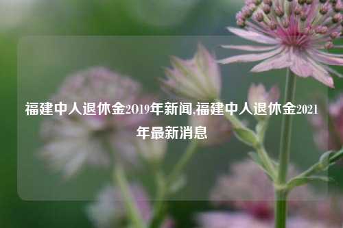 福建中人退休金2O19年新闻,福建中人退休金2021年最新消息