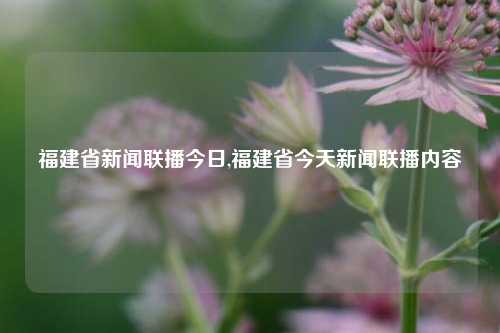 福建省新闻联播今日,福建省今天新闻联播内容