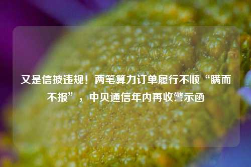 又是信披违规！两笔算力订单履行不顺“瞒而不报”，中贝通信年内再收警示函