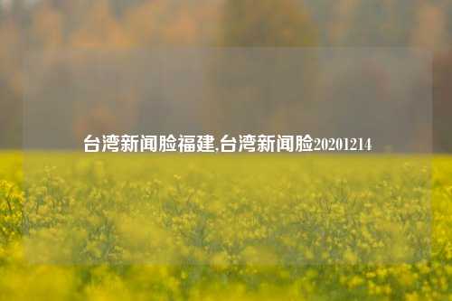 台湾新闻脸福建,台湾新闻脸20201214