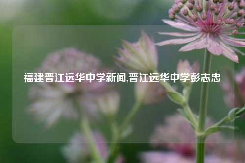 福建晋江远华中学新闻,晋江远华中学彭志忠