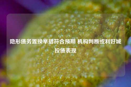 隐形债务置换举措符合预期 机构判断或利好城投债表现