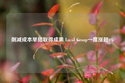 削减成本举措取得成果 Lucid Group一度涨超6%