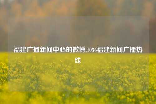 福建广播新闻中心的微博,1036福建新闻广播热线