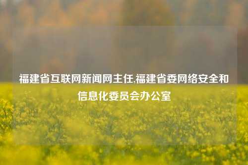 福建省互联网新闻网主任,福建省委网络安全和信息化委员会办公室