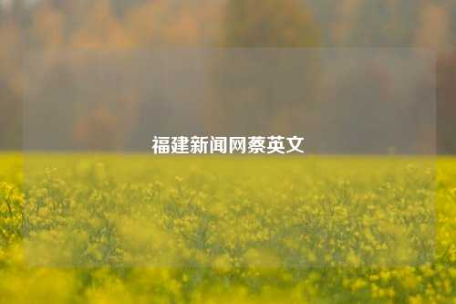 福建新闻网蔡英文