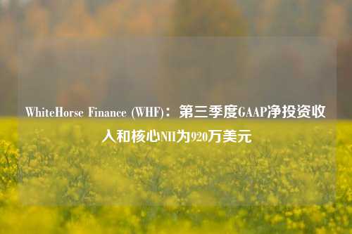 WhiteHorse Finance (WHF)：第三季度GAAP净投资收入和核心NII为920万美元