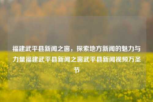 福建武平县新闻之窗，探索地方新闻的魅力与力量福建武平县新闻之窗武平县新闻视频万圣节