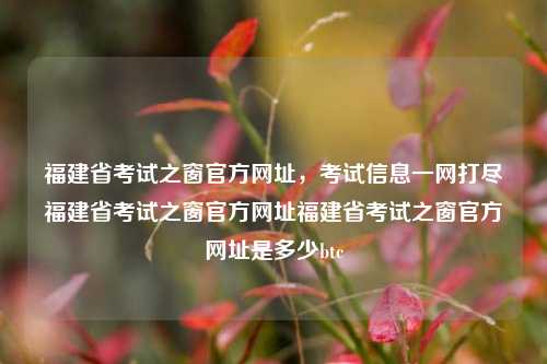 福建省考试之窗官方网址，考试信息一网打尽福建省考试之窗官方网址福建省考试之窗官方网址是多少btc