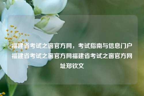 福建省考试之窗官方网，考试指南与信息门户福建省考试之窗官方网福建省考试之窗官方网址郑钦文