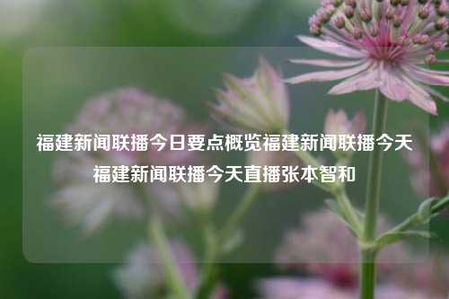 福建新闻联播今日要点概览福建新闻联播今天福建新闻联播今天直播张本智和