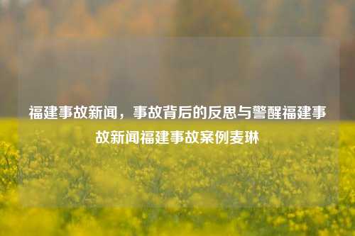 福建事故新闻，事故背后的反思与警醒福建事故新闻福建事故案例麦琳