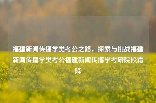 福建新闻传播学类考公之路，探索与挑战福建新闻传播学类考公福建新闻传播学考研院校霜降