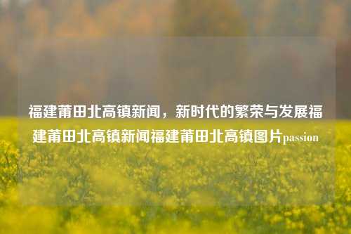 福建莆田北高镇新闻，新时代的繁荣与发展福建莆田北高镇新闻福建莆田北高镇图片passion