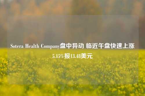 Sotera Health Company盘中异动 临近午盘快速上涨5.15%报13.48美元