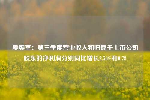 爱婴室：第三季度营业收入和归属于上市公司股东的净利润分别同比增长2.56%和0.78