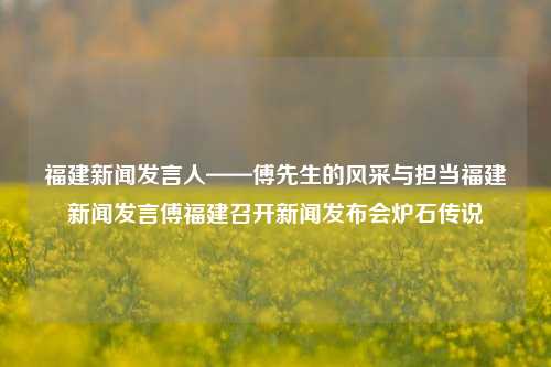 福建新闻发言人——傅先生的风采与担当福建新闻发言傅福建召开新闻发布会炉石传说