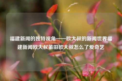 福建新闻的独特视角——欧大叔的新闻世界福建新闻欧大叔莆田欧大叔怎么了爱奇艺