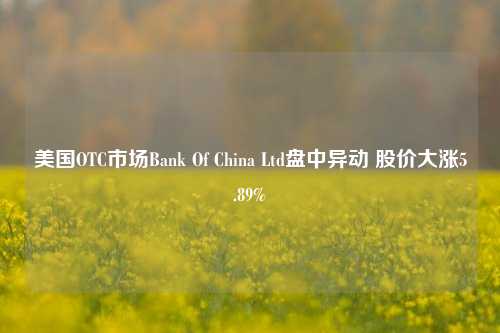 美国OTC市场Bank Of China Ltd盘中异动 股价大涨5.89%