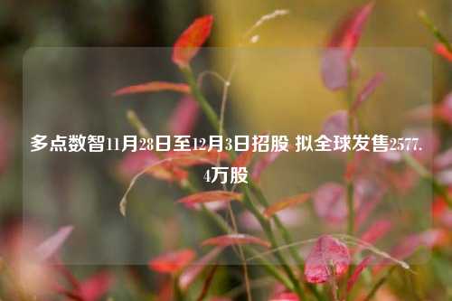 多点数智11月28日至12月3日招股 拟全球发售2577.4万股