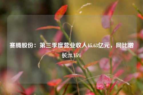 赛腾股份：第三季度营业收入15.63亿元，同比增长28.15%