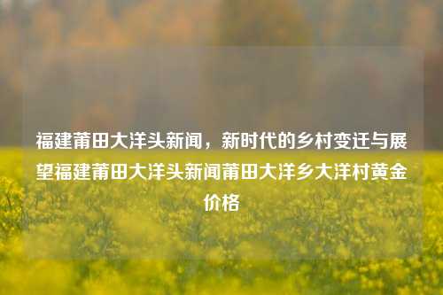 福建莆田大洋头新闻，新时代的乡村变迁与展望福建莆田大洋头新闻莆田大洋乡大洋村黄金价格