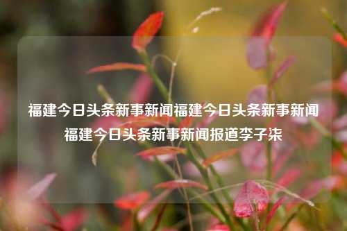 福建今日头条新事新闻福建今日头条新事新闻福建今日头条新事新闻报道李子柒