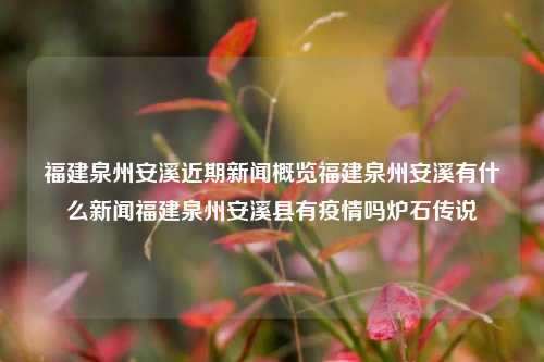 福建泉州安溪近期新闻概览福建泉州安溪有什么新闻福建泉州安溪县有疫情吗炉石传说