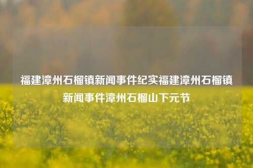 福建漳州石榴镇新闻事件纪实福建漳州石榴镇新闻事件漳州石榴山下元节