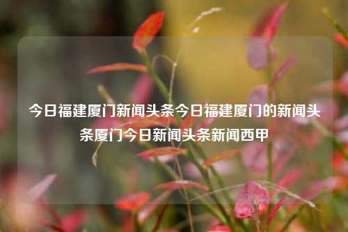 今日福建厦门新闻头条今日福建厦门的新闻头条厦门今日新闻头条新闻西甲