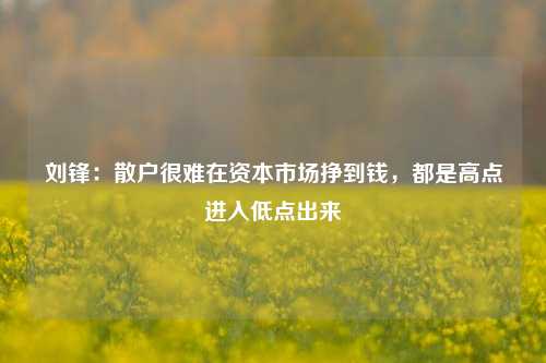 刘锋：散户很难在资本市场挣到钱，都是高点进入低点出来