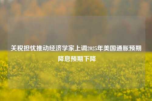 关税担忧推动经济学家上调2025年美国通胀预期 降息预期下降