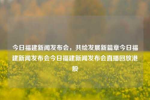 今日福建新闻发布会，共绘发展新篇章今日福建新闻发布会今日福建新闻发布会直播回放港股