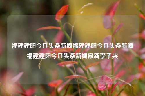 福建建阳今日头条新闻福建建阳今日头条新闻福建建阳今日头条新闻最新李子柒