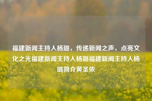 福建新闻主持人杨璐，传递新闻之声，点亮文化之光福建新闻主持人杨璐福建新闻主持人杨璐简介黄圣依