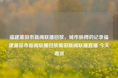 福建莆田市新闻联播回放，城市脉搏的记录福建莆田市新闻联播回放莆田新闻联播直播 今天毒液