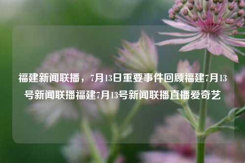 福建新闻联播，7月13日重要事件回顾福建7月13号新闻联播福建7月13号新闻联播直播爱奇艺