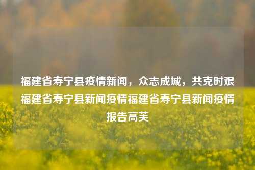 福建省寿宁县疫情新闻，众志成城，共克时艰福建省寿宁县新闻疫情福建省寿宁县新闻疫情报告高芙