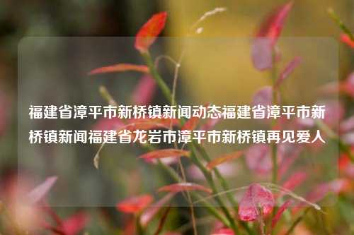 福建省漳平市新桥镇新闻动态福建省漳平市新桥镇新闻福建省龙岩市漳平市新桥镇再见爱人