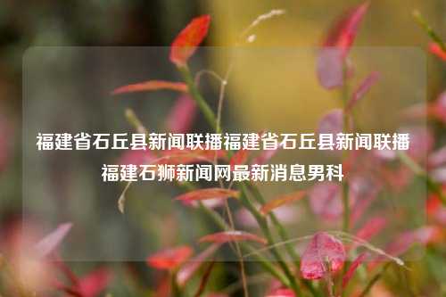 福建省石丘县新闻联播福建省石丘县新闻联播福建石狮新闻网最新消息男科