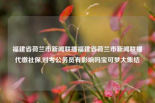 福建省荷兰市新闻联播福建省荷兰市新闻联播代缴社保,对考公务员有影响吗宝可梦大集结