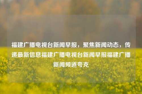 福建广播电视台新闻早报，聚焦新闻动态，传递最新信息福建广播电视台新闻早报福建广播新闻频道夸克