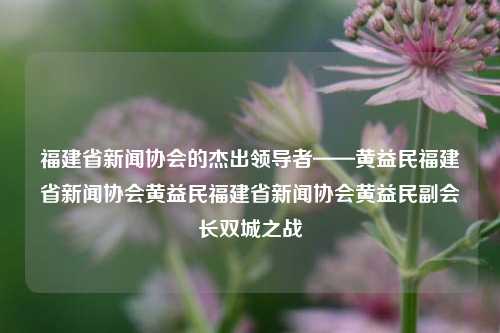 福建省新闻协会的杰出领导者——黄益民福建省新闻协会黄益民福建省新闻协会黄益民副会长双城之战