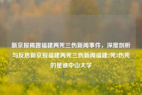 新京报揭露福建两死三伤新闻事件，深度剖析与反思新京报福建两死三伤新闻福建2死3伤死的是谁中山大学