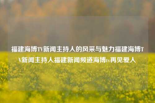 福建海博TV新闻主持人的风采与魅力福建海博TV新闻主持人福建新闻频道海博tv再见爱人